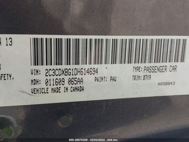 Photo 8 VIN: 2C3CDXBG1DH614694 - DODGE CHARGER 