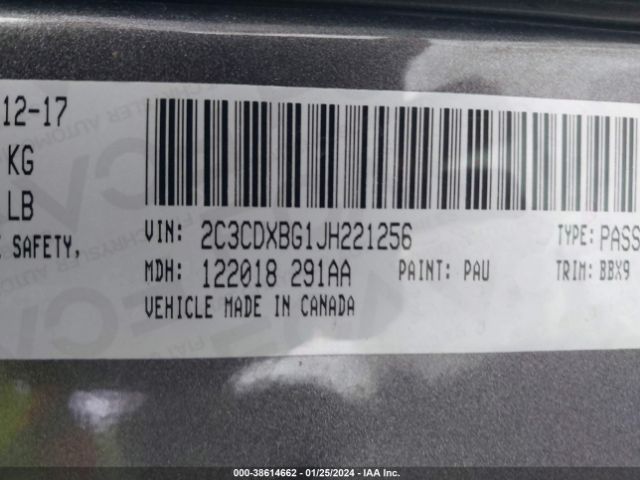 Photo 8 VIN: 2C3CDXBG1JH221256 - DODGE CHARGER 