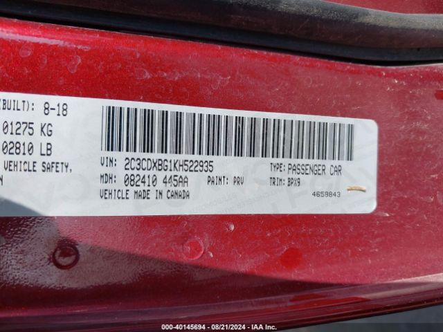 Photo 8 VIN: 2C3CDXBG1KH522935 - DODGE CHARGER 