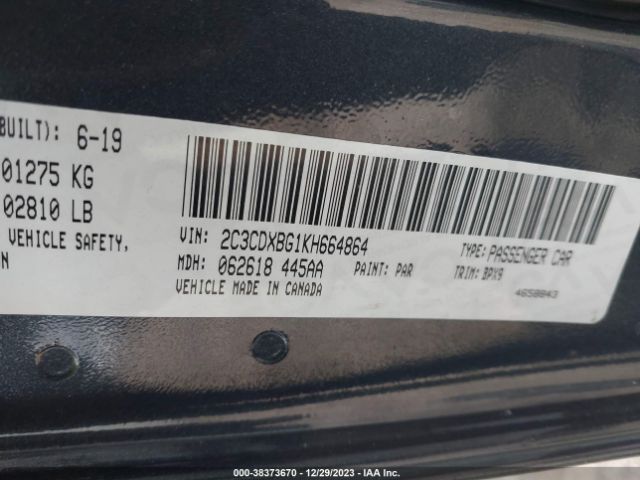 Photo 8 VIN: 2C3CDXBG1KH664864 - DODGE CHARGER 