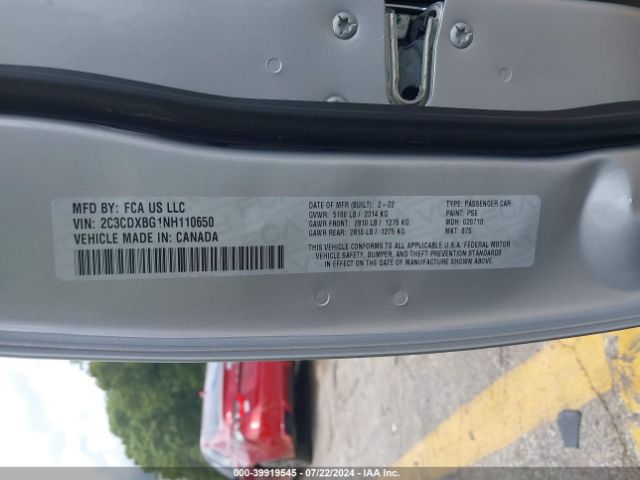 Photo 8 VIN: 2C3CDXBG1NH110650 - DODGE CHARGER 