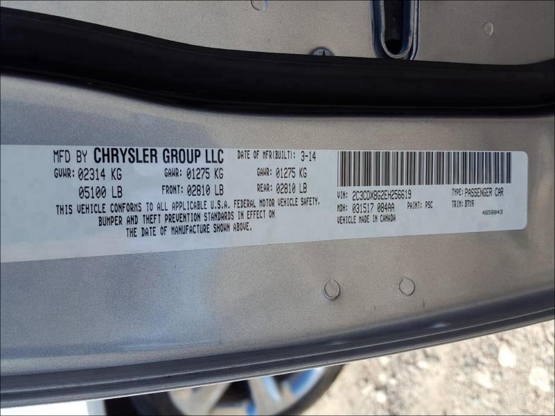 Photo 9 VIN: 2C3CDXBG2EH256619 - DODGE CHARGER SE 