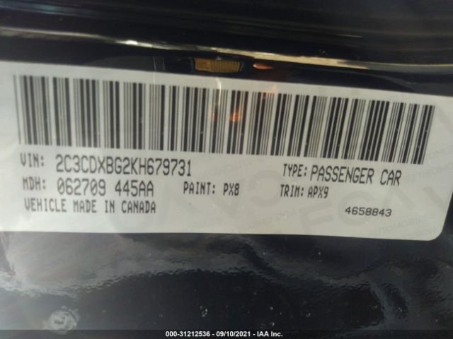 Photo 8 VIN: 2C3CDXBG2KH679731 - DODGE CHARGER 