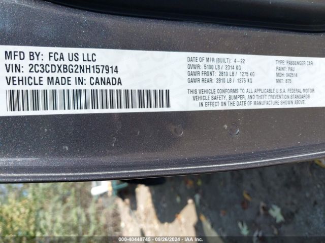 Photo 8 VIN: 2C3CDXBG2NH157914 - DODGE CHARGER 