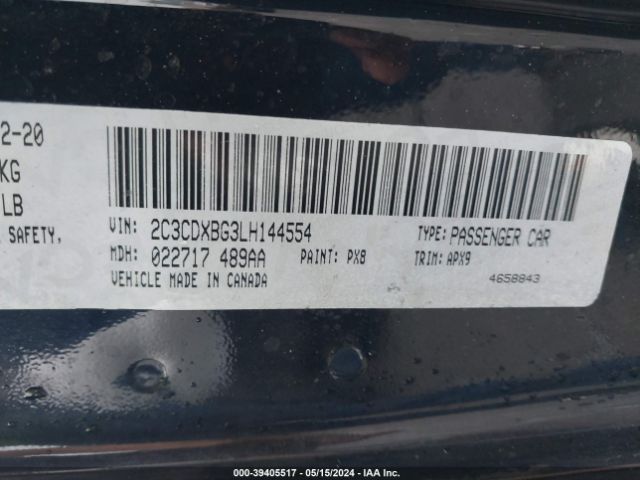 Photo 8 VIN: 2C3CDXBG3LH144554 - DODGE CHARGER 