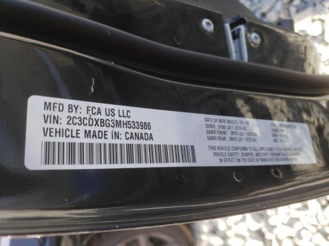 Photo 9 VIN: 2C3CDXBG3MH533986 - DODGE CHARGER SX 