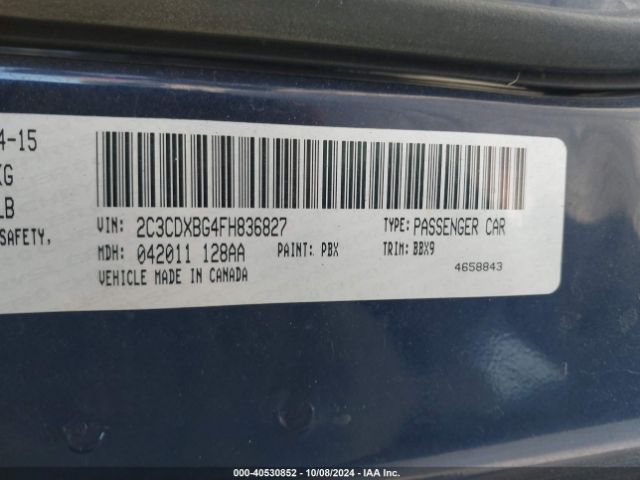 Photo 8 VIN: 2C3CDXBG4FH836827 - DODGE CHARGER 