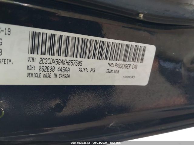 Photo 8 VIN: 2C3CDXBG4KH657505 - DODGE CHARGER 