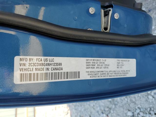 Photo 11 VIN: 2C3CDXBG4NH123599 - DODGE CHARGER SX 