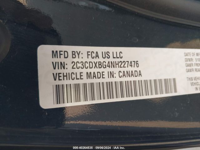 Photo 8 VIN: 2C3CDXBG4NH227476 - DODGE CHARGER 