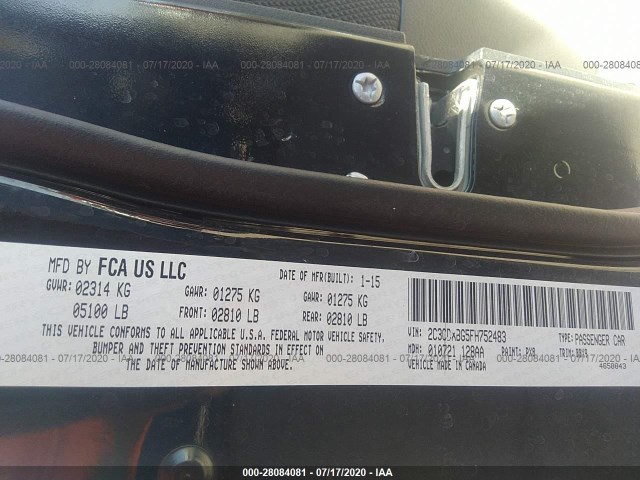 Photo 8 VIN: 2C3CDXBG5FH752483 - DODGE CHARGER 