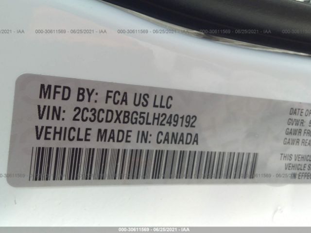 Photo 8 VIN: 2C3CDXBG5LH249192 - DODGE CHARGER 