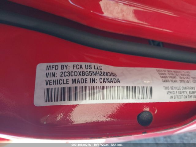 Photo 8 VIN: 2C3CDXBG5NH208385 - DODGE CHARGER 