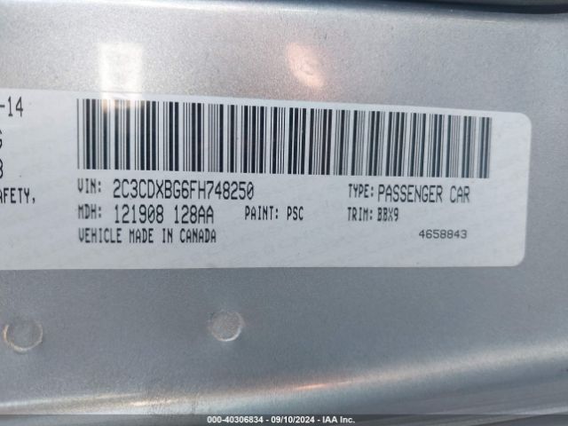 Photo 8 VIN: 2C3CDXBG6FH748250 - DODGE CHARGER 