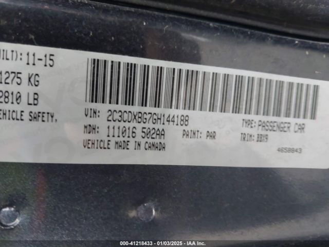 Photo 8 VIN: 2C3CDXBG7GH144188 - DODGE CHARGER 