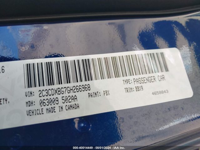 Photo 8 VIN: 2C3CDXBG7GH266968 - DODGE CHARGER 