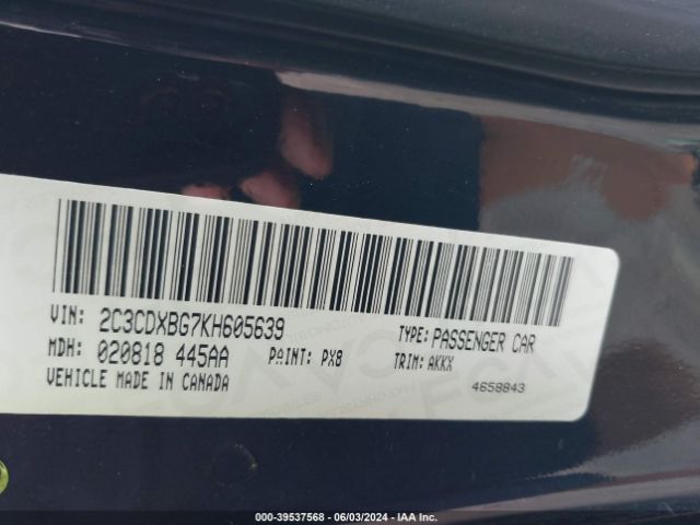 Photo 8 VIN: 2C3CDXBG7KH605639 - DODGE CHARGER 