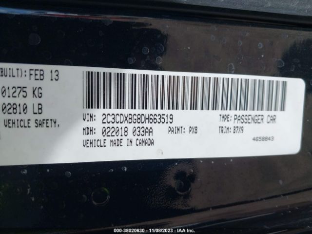 Photo 8 VIN: 2C3CDXBG8DH663519 - DODGE CHARGER 