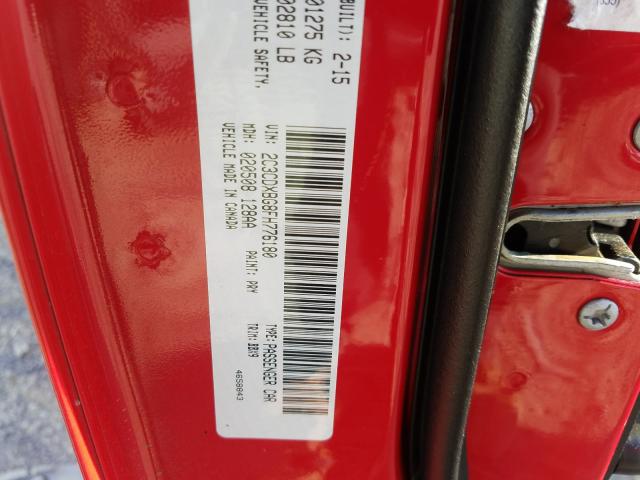 Photo 9 VIN: 2C3CDXBG8FH776180 - DODGE CHARGER SE 