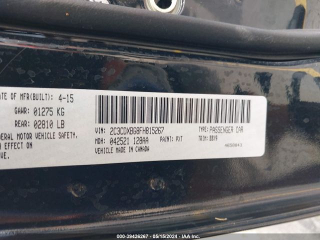 Photo 8 VIN: 2C3CDXBG8FH815267 - DODGE CHARGER 