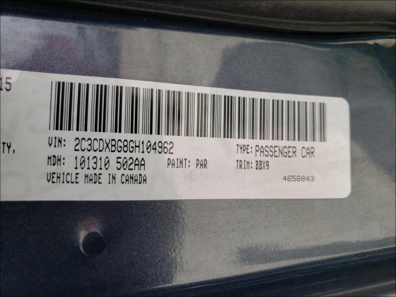 Photo 9 VIN: 2C3CDXBG8GH104962 - DODGE CHARGER SE 