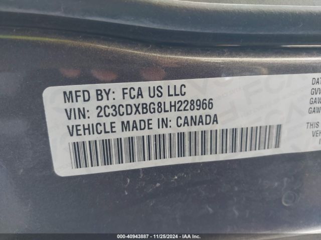 Photo 8 VIN: 2C3CDXBG8LH228966 - DODGE CHARGER 