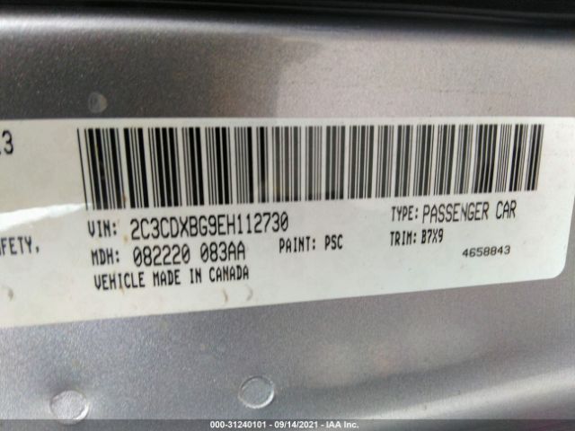 Photo 8 VIN: 2C3CDXBG9EH112730 - DODGE CHARGER 