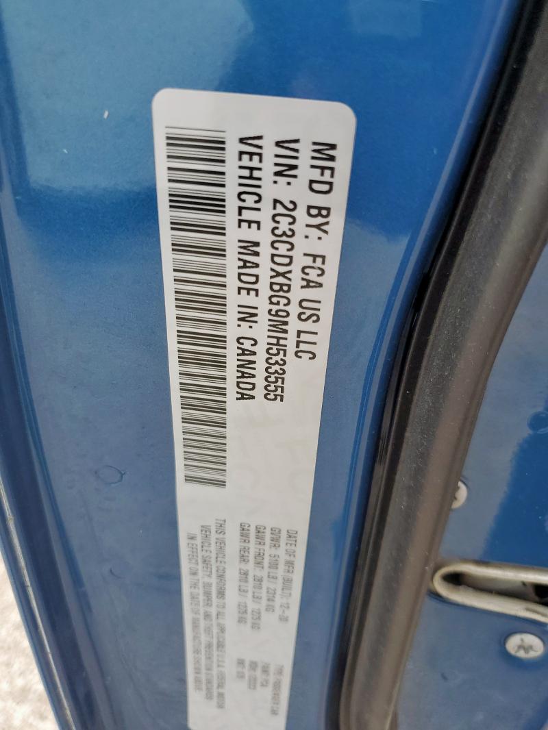 Photo 12 VIN: 2C3CDXBG9MH533555 - DODGE CHARGER SX 