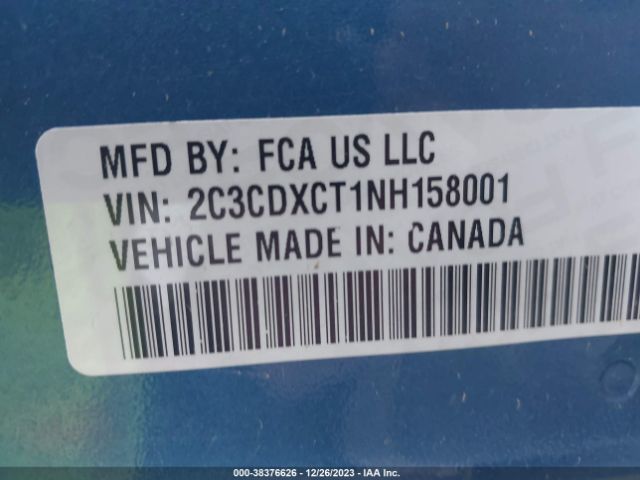 Photo 8 VIN: 2C3CDXCT1NH158001 - DODGE CHARGER 