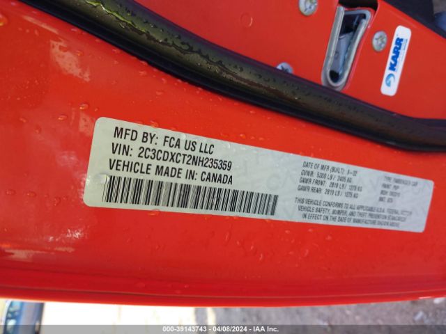 Photo 8 VIN: 2C3CDXCT2NH235359 - DODGE CHARGER 