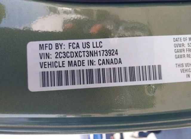 Photo 8 VIN: 2C3CDXCT3NH173924 - DODGE CHARGER 