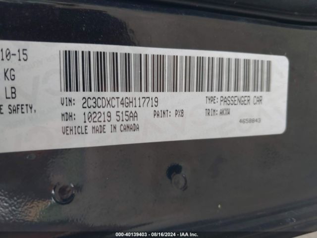 Photo 8 VIN: 2C3CDXCT4GH117719 - DODGE CHARGER 