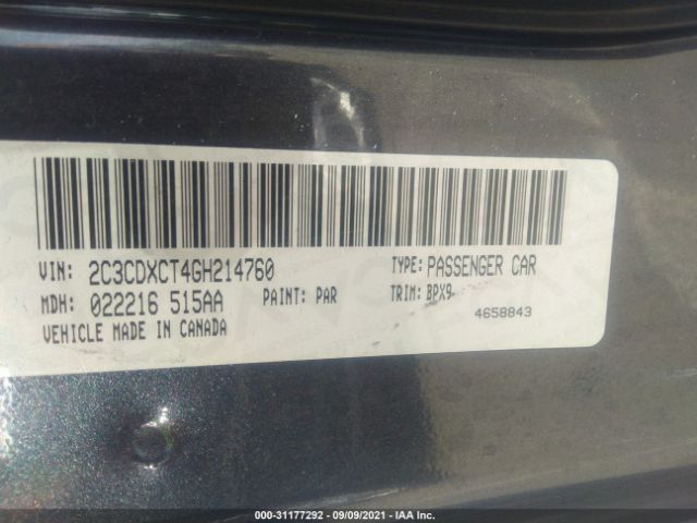 Photo 8 VIN: 2C3CDXCT4GH214760 - DODGE CHARGER 