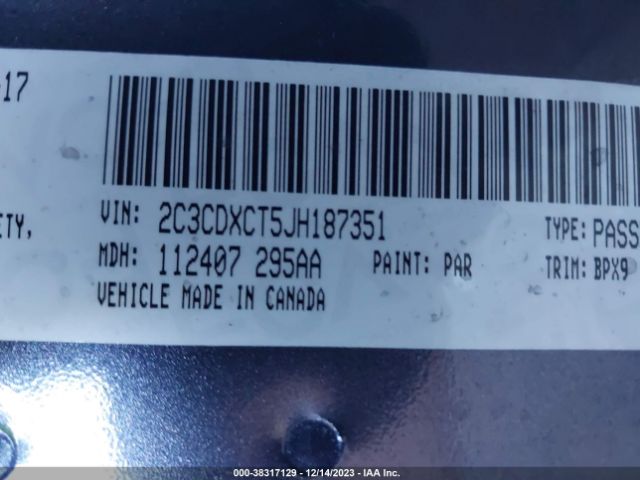 Photo 8 VIN: 2C3CDXCT5JH187351 - DODGE CHARGER 