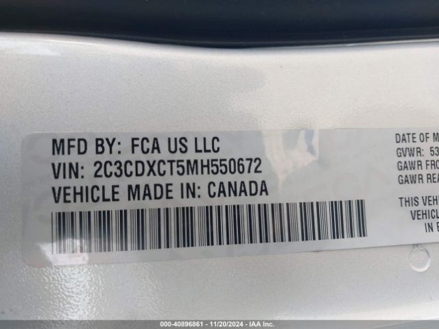 Photo 8 VIN: 2C3CDXCT5MH550672 - DODGE CHARGER 