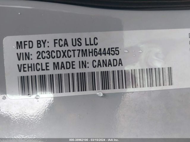 Photo 8 VIN: 2C3CDXCT7MH644455 - DODGE CHARGER 