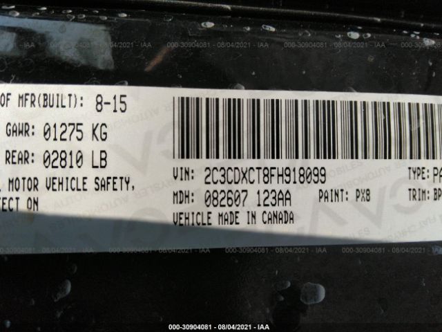 Photo 8 VIN: 2C3CDXCT8FH918099 - DODGE CHARGER 