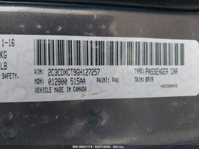 Photo 8 VIN: 2C3CDXCT9GH127257 - DODGE CHARGER 