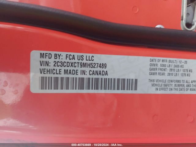 Photo 8 VIN: 2C3CDXCT9MH527489 - DODGE CHARGER 