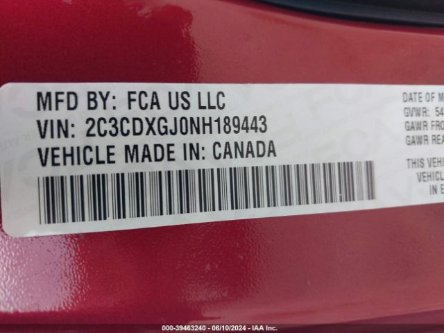 Photo 8 VIN: 2C3CDXGJ0NH189443 - DODGE CHARGER 