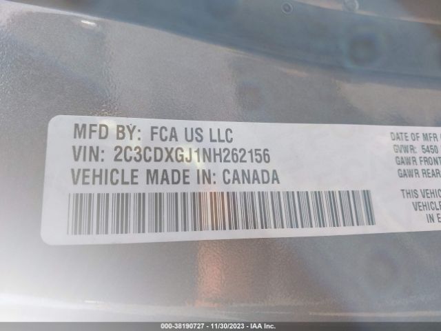 Photo 8 VIN: 2C3CDXGJ1NH262156 - DODGE CHARGER 