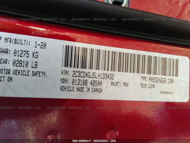 Photo 8 VIN: 2C3CDXGJ5LH133432 - DODGE CHARGER 