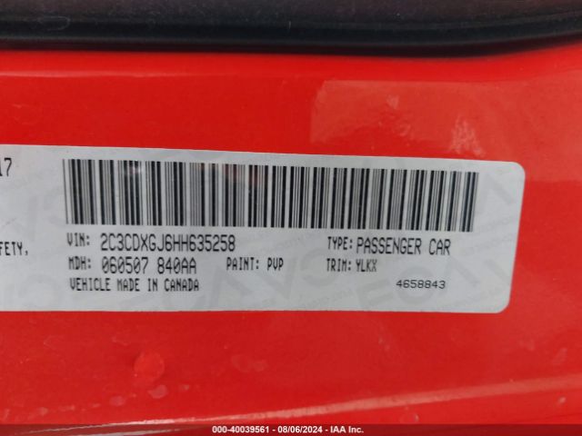 Photo 8 VIN: 2C3CDXGJ6HH635258 - DODGE CHARGER 