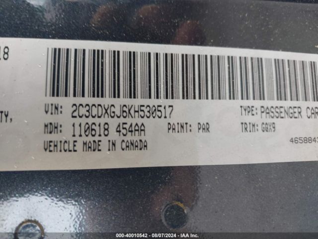 Photo 8 VIN: 2C3CDXGJ6KH530517 - DODGE CHARGER 