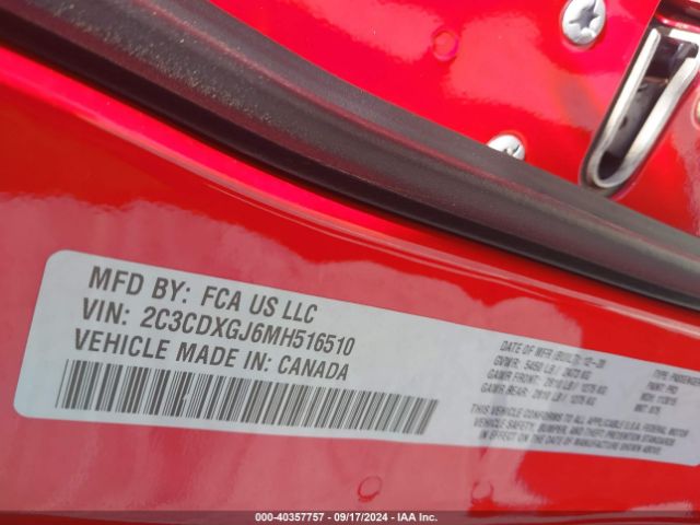 Photo 8 VIN: 2C3CDXGJ6MH516510 - DODGE CHARGER 