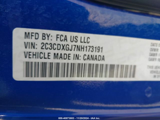 Photo 8 VIN: 2C3CDXGJ7NH173191 - DODGE CHARGER 