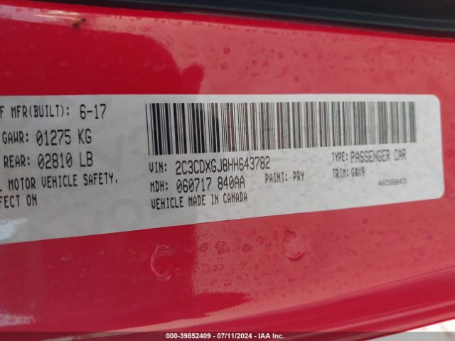 Photo 8 VIN: 2C3CDXGJ8HH643782 - DODGE CHARGER 