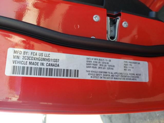 Photo 11 VIN: 2C3CDXHG0MH511337 - DODGE CHARGER 