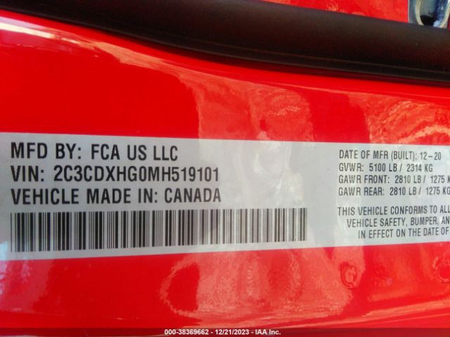 Photo 8 VIN: 2C3CDXHG0MH519101 - DODGE CHARGER 