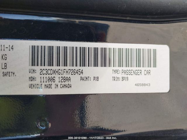 Photo 8 VIN: 2C3CDXHG1FH726454 - DODGE CHARGER 